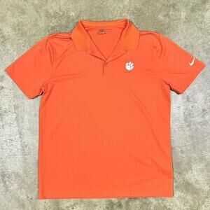Nike Golf Dri-Fit Polo Short Orange Sz L Clemson Tigers 725518-891